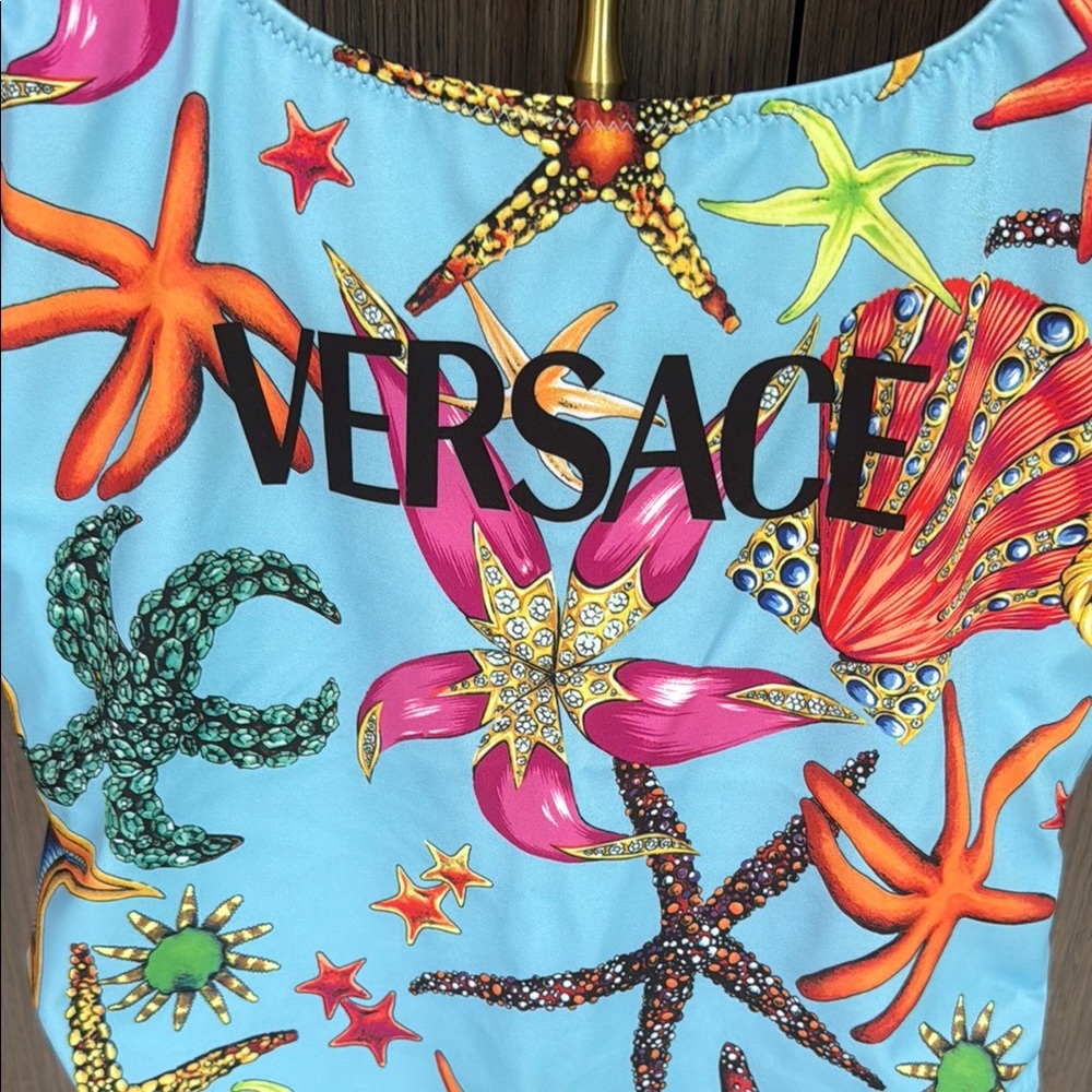 Versace BAROCCO JOCKSTRAP Trésor de la Mer Print One-Piece Swimsuit - Picture 9 of 16
